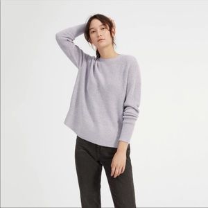 Everlane Cashmere Square Waffle Stitch Pullover Sweater Top in Grey